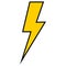 Lightning voltage high sign, electric danger warning, icon risk power