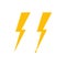 Lightning, yellow simple icon. vector flat illustration.