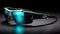 Lightningwave Sports Sunglasses With Green Mirrored Lenses