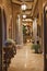 Lights hanging in hallway of luxury mansion