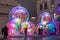 Lights installation with inflated magic bubbles