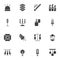 Lights, lamp vector icons set