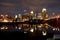 Lights of Minneapolis downtown at night.