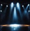 Lights on stage. Spotlight shines on the stage. Spot lighting on the stage.