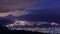 Lights of Suwa city and Mt.Fuji at dawn