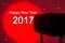 Lightspot for stage with text Happy new year 2017