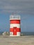 Lighttower and harbor entrance in Nazare, Centro - Portugal