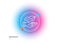 Lightweight line icon. Feather quill sign. Gradient blur button. Vector