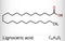 Lignoceric acid, tetracosanoic acid, saturated fatty acid molecule. Occurs naturally in wood tar, in small amount in most natural