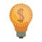 Ligth bulb with dollar symbol