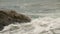 Ligurian sea coast in a storm, Italy