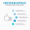 Like, Business, Finger, Hand, Solution, Thumbs Line icon with 5 steps presentation infographics Background