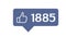 `Like button` with numbers on social network, on a white background with alpha matte