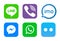 Like and Chat speech bubble sign. Line logo, Viber logo, imo logo vector, messenger logo, botim logo, WhatsApp logo