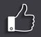 Like confirm and thumb up outline icon 3d shadow