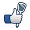 Like cooking, thumbs up symbol icon with spatula