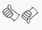 Like and Dislike button. Thumb up and down hand. unlike symbol. Vector illustration.