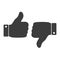 Like and Dislike Icon. Thumbs Up and Thumb Down, Hand or Finger Illustration on Transparent Background.
