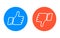 Like and dislike icons set.