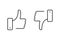 Like and dislike line icons set. Thumbs up and thumbs down. Dislike and like button. Premium quality. Modern outline elements,