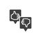 Like and dislike speech vector icon
