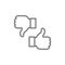 Like, dislike, thumbs up and down, feedback line icon.