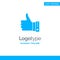 Like, Finger, Gesture, Hand, Thumbs, Up, Yes Blue Solid Logo Template. Place for Tagline