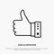 Like, Finger, Gesture, Hand, Thumbs, Up, Yes Line Icon Vector