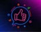 Like hand line icon. Thumbs up finger sign. Vector