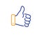 Like hand line icon. Thumbs up finger sign. Vector