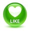 Like (heart icon) glassy green round button