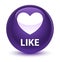 Like (heart icon) glassy purple round button