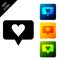 Like and heart icon isolated. Counter Notification Icon. Follower Insta. Set icons colorful square buttons