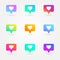 Like and heart icons set. Social network symbol. Counter notification icons. Social media elements. Bright gradients collection. E