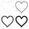 Like heart symbol icon contour, outline . Live webcast webinar, chat. Vector social network black graceful heart web