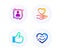 Like, Hold heart and Developers chat icons set. Smile face sign. Thumbs up, Care love, Manager talk. Vector