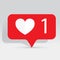 Like Icon, Counter Notification Icon, Heart Icon