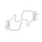 Like icon and dislike. Thumbs up and thumbs down. Black color. Modern concept. Simple doodle thin line design. Vector icons set