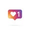Like icon vector. Social media like vector icon. Instagram like notification. Notification Icon. Heart. Network icon