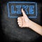 Like - likes thumbs up on blackboard