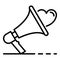 Like megaphone icon, outline style