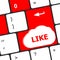 A like message on enter keyboard key for social media concepts. like