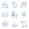 Like, Reception desk and Seo devices icons set. Hospital nurse, Bio tags and New mail signs. Vector