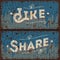 Like, share words - social media concept