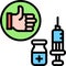 Like sign and Vaccine icon, Vaccine Development related vector