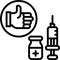 Like sign and Vaccine icon, Vaccine Development related vector