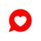 Like social network icon in heart shape