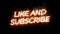 Like and subscribe sign animated intro and outro. Fire effect with embers and smoke. Text overlay with black background