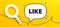 Like tag. Social media message. Continuous line chat banner. Vector