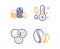 Like, Thermometer and Banking money icons set. Coffee beans sign. Social media likes, Grow plant, Cash finance. Vector